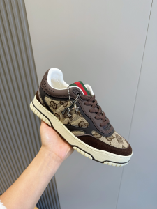Gucci Re Web Sneakers Beige and Dark Brown GG Canvas and Dark Brown Leather Gucci Re Web Sneakers Beige and Dark Brown GG Canvas and Dark Brown Leather