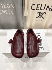 Loewe Toggle Loafers Red Shiny Smooth Calfskin Leather Loewe Toggle Loafers Red Shiny Smooth Calfskin Leather