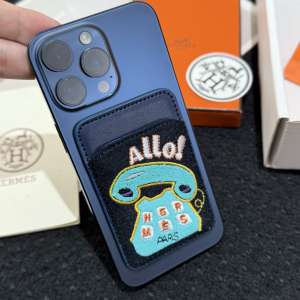 Hermes Allo MagSafe Card Holder Navy Blue