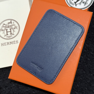 Hermes Allo MagSafe Card Holder Navy Blue