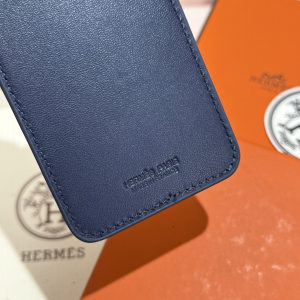 Hermes Allo MagSafe Card Holder Navy Blue