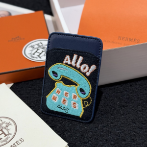 Hermes Allo MagSafe Card Holder Navy Blue