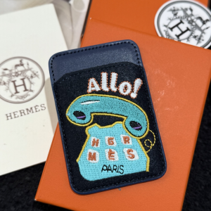 Hermes Allo MagSafe Card Holder Navy Blue