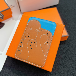 Hermes Frog MagSafe Card Holder Brown Blue