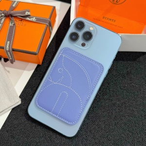 Hermes Horse MagSafe Card Holder Blue