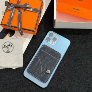 Hermes Jean Patch MagSafe Card Holder Blue