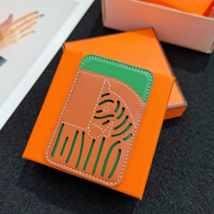Hermes Zebra MagSafe Card Holder Brown Green