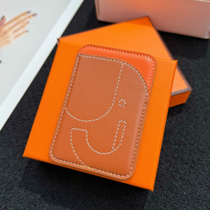 Hermes Elephant MagSafe Card Holder Brown Orange Hermes Elephant MagSafe Card Holder Brown Orange