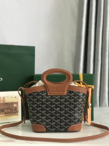 Goyard Beluga Mini Tote Shoulder Bag Brown Goyardine Canvas and Calfskin Goyard Beluga Mini Tote Shoulder Bag Brown Goyardine Canvas and Calfskin