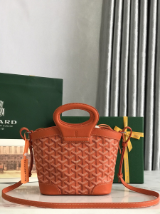 Goyard Beluga Mini Tote Shoulder Bag Orange Goyardine Canvas and Calfskin Goyard Beluga Mini Tote Shoulder Bag Orange Goyardine Canvas and Calfskin