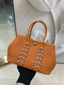 Hermes Neo Garden 23 Bredies Bag Orange Togo and Swift Calfskin Hermes Neo Garden 23 Bredies Bag Orange Togo and Swift Calfskin