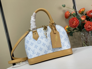 Louis Vuitton Alma BB Tote Shoulder Bag Monogram Origine Bleu Courrier Louis Vuitton Alma BB Tote Shoulder Bag Monogram Origine Bleu Courrier