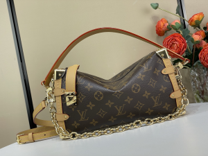 Louis Vuitton Side Trunk MM East West Monogram Canvas Chain Shoulder Bag Louis Vuitton Side Trunk MM East West Monogram Canvas Chain Shoulder Bag