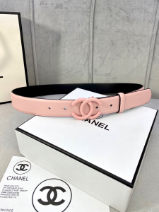 Chanel Classic CC Logo Pink Leather Belt 30MM Chanel Classic CC Logo Pink Leather Belt 30MM