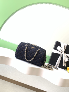Chanel Dark Blue Denim Clutch with Chain Bag Chanel Dark Blue Denim Clutch with Chain Bag