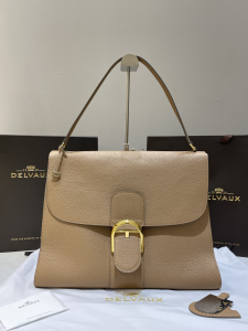 Delvaux Large Brillant Tempo Shoulder Bag Brown Soft Grained Allure Calf Leather Delvaux Large Brillant Tempo Shoulder Bag Brown Soft Grained Allure Calf Leather