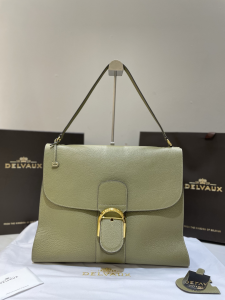 Delvaux Large Brillant Tempo Shoulder Bag Light Green Soft Grained Allure Calf Leather Delvaux Large Brillant Tempo Shoulder Bag Light Green Soft Grained Allure Calf Leather