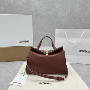 Jacquemus Valerie Small Leather Top Handle Bag Burgundy Jacquemus Valerie Small Leather Top Handle Bag Burgundy