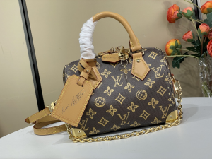 Louis Vuitton Sac Speedy Trunk 20 Shoulder Travel Bag Monogram Origine Ebene Canvas Louis Vuitton Sac Speedy Trunk 20 Shoulder Travel Bag Monogram Origine Ebene Canvas