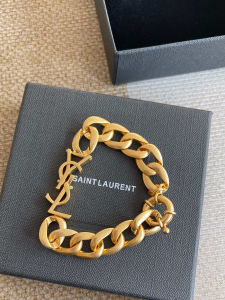 Saint Laurent Cassandre Gold Metal Chain Bracelets Saint Laurent Cassandre Gold Metal Chain Bracelets