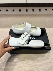 Chanel White Calfskin and Patent Calfskin Mary Janes Chanel White Calfskin and Patent Calfskin Mary Janes