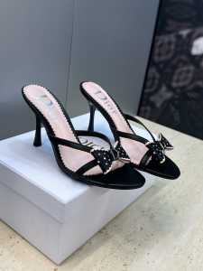 Dior Black Leather Bowknot High Heeled 70MM Dior Black Leather Bowknot High Heeled 70MM