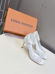 Louis Vuitton Gala High Heeled Sandals White Translucent Mesh Strass 85MM Louis Vuitton Gala High Heeled Sandals White Translucent Mesh Strass 85MM