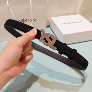 Saint Laurent Paris YSL Logo Red Black Leather Belt 25MM Saint Laurent Paris YSL Logo Red Black Leather Belt 25MM