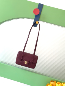 Chanel Preppy Coco Mini Flap Bag with Top Handle Red Grained Shiny Calfskin Chanel Preppy Coco Mini Flap Bag with Top Handle Red Grained Shiny Calfskin