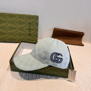 Gucci Double G Light Green GG Canvas Baseball Hat Gucci Double G Light Green GG Canvas Baseball Hat