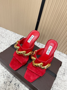Alaia Wave Jewel Suede Leather Wedge Mules Shoes Red 90MM Alaia Wave Jewel Suede Leather Wedge Mules Shoes Red 90MM