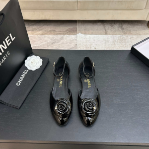 Chanel Black Camellia Flower Leather Slingback Ballet Flats Shoes Chanel Black Camellia Flower Leather Slingback Ballet Flats Shoes