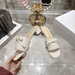 Dior Cannage Heeled Slide Sandals Shoes White Quilted Cannage Lambskin 50MM Dior Cannage Heeled Slide Sandals Shoes White Quilted Cannage Lambskin 50MM