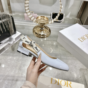 Dior Jadior Light Blue Patent Calfskin Leather Ballet Flats Shoes 30MM Dior Jadior Light Blue Patent Calfskin Leather Ballet Flats Shoes 30MM