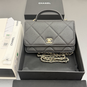 Chanel CC Classic Wallet on Chain WOC Top Handle Shoulder Crossbody Bag Dark Gray Chanel CC Classic Wallet on Chain WOC Top Handle Shoulder Crossbody Bag Dark Gray
