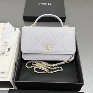 Chanel CC Classic Wallet on Chain WOC Top Handle Shoulder Crossbody Bag Light Purple Chanel CC Classic Wallet on Chain WOC Top Handle Shoulder Crossbody Bag Light Purple