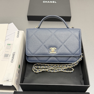 Chanel CC Classic Wallet on Chain WOC Top Handle Shoulder Crossbody Bag Navy Blue Chanel CC Classic Wallet on Chain WOC Top Handle Shoulder Crossbody Bag Navy Blue