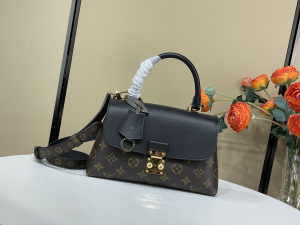 Louis Vuitton Madeleine BB Top Handle Shoulder Bag Monogram Canvas and Black Calf Leather Louis Vuitton Madeleine BB Top Handle Shoulder Bag Monogram Canvas and Black Calf Leather