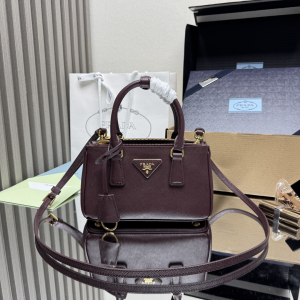 Prada Galleria Saffiano Leather Mini Tote Shoulder Bag Burgundy Prada Galleria Saffiano Leather Mini Tote Shoulder Bag Burgundy
