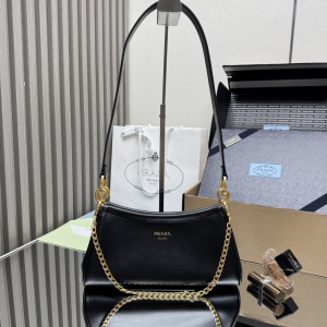 Prada Small Tumulte Nappa Leather Shoulder Bag Black Prada Small Tumulte Nappa Leather Shoulder Bag Black