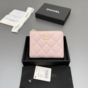 Chanel CC Zip Around Wallet Light Pink Metallic quilted Caviar leather Chanel CC Zip Around Wallet Light Pink Metallic quilted Caviar leather