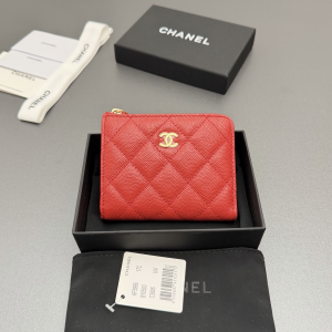Chanel CC Zip Around Wallet Red quilted Caviar leather Chanel CC Zip Around Wallet Red quilted Caviar leather