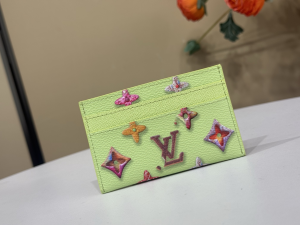 Louis Vuitton Double Card Holder Wallet Light Green Monogram Donuts Canvas Louis Vuitton Double Card Holder Wallet Light Green Monogram Donuts Canvas