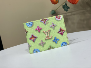 Louis Vuitton Multiple Wallet Light Green Monogram Donuts Canvas Louis Vuitton Multiple Wallet Light Green Monogram Donuts Canvas