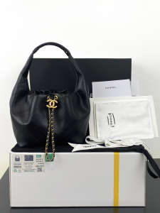 Chanel Small Hobo Shoulder Bag Black Calfskin Leather Chanel Small Hobo Shoulder Bag Black Calfskin Leather