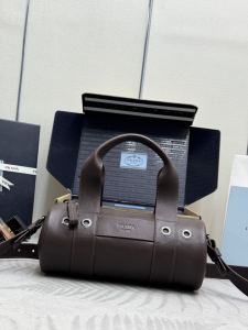 Prada Route Medium Leather Top Handle Bag Dark Brown Prada Route Medium Leather Top Handle Bag Dark Brown