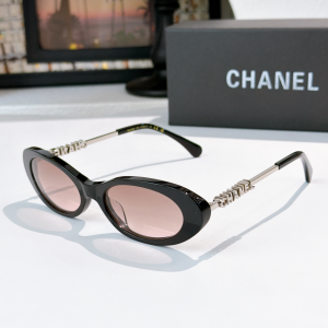 Chanel Monogram Logo Oval Luxury Eyewear Sunglasses CH5565 Beige Black Chanel Monogram Logo Oval Luxury Eyewear Sunglasses CH5565 Beige Black