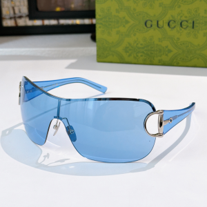 Gucci Frameless Mask Luxury Eyewear Sunglasses GG2174S Gray Light Blue Gucci Frameless Mask Luxury Eyewear Sunglasses GG2174S Gray Light Blue