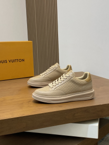Louis Vuitton Beverly Hills Sneaker Beige Monogram Grained Calfskin Leather Louis Vuitton Beverly Hills Sneaker Beige Monogram Grained Calfskin Leather
