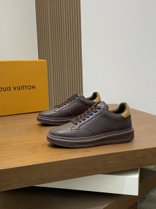 Louis Vuitton Beverly Hills Sneaker Brown Monogram Grained Calfskin Leather Louis Vuitton Beverly Hills Sneaker Brown Monogram Grained Calfskin Leather